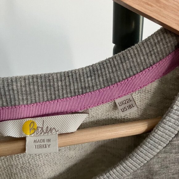 Heather grey sweatshirt dress with shoulder detail (Boden tall size - 18L / 18T) - Picture 2 of 6